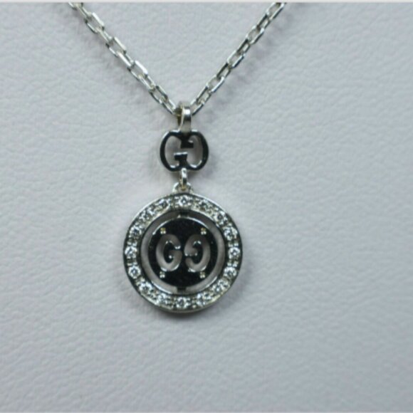 Auth GUCCI Necklace Diamond Icon Twirl 18K 750 White Gold - Picture 1 of 5